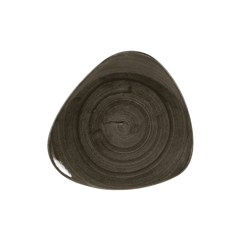 Churchill Stonecast Patina Iron Black Triangle Plate - 31.1cm 12¼” - Case Qty 6