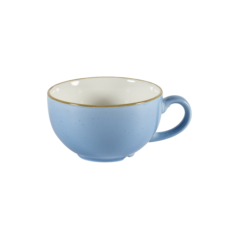 Rustic Blue 22.7cl Cappuccino Cup, Stonecast