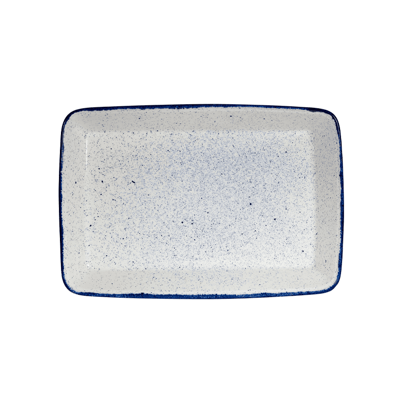 Churchill Stonecast Hints Indigo Blue Rectangular Baking Dish - 38 x 25 x 6.2cm - Case Qty 4