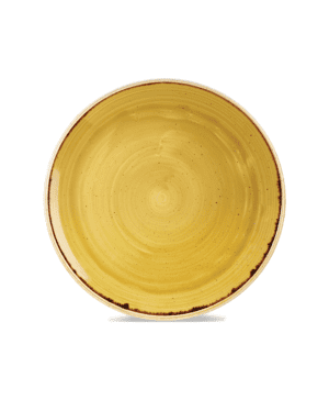 Churchill Stonecast Mustard Seed Yellow Coupe Plate - 32.4cm 12¾" - Case Qty 6