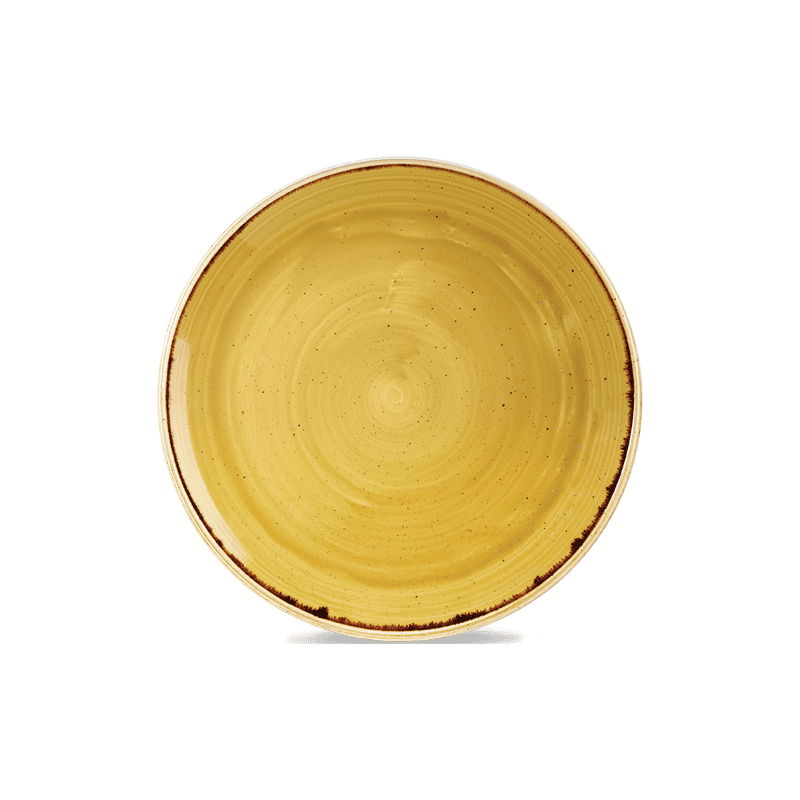 Churchill Stonecast Mustard Seed Yellow Coupe Plate - 32.4cm 12¾" - Case Qty 6