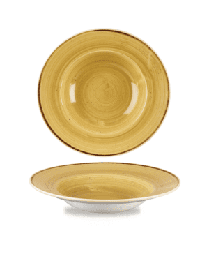 Churchill Stonecast Mustard Seed Yellow Wide Rim Bowl - 28cm 11” - Case Qty 12