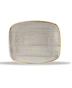 Churchill Stonecast Peppercorn Grey Chefs' Oblong Plate - 15.4 x 12.6cm - Case Qty 12