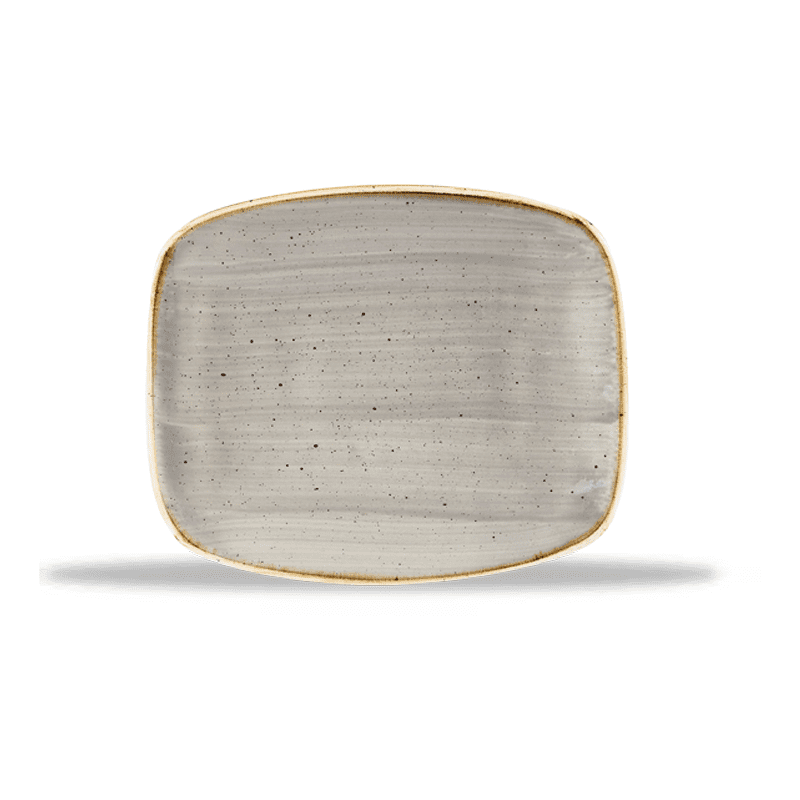 Churchill Stonecast Peppercorn Grey Chefs' Oblong Plate - 15.4 x 12.6cm - Case Qty 12