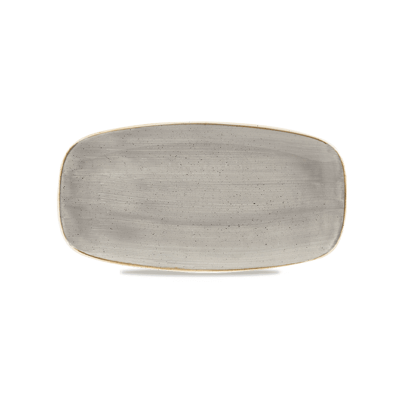 Churchill Stonecast Peppercorn Grey Chefs' Oblong Plate - 26.9 x 12.7cm - Case Qty 12