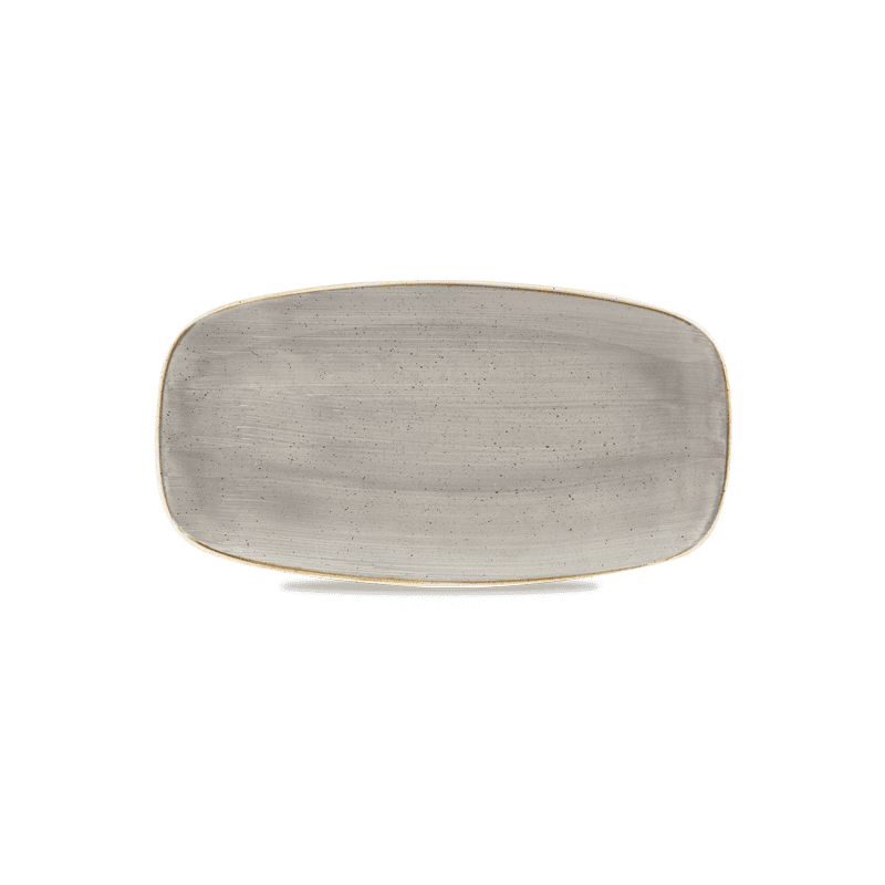 Churchill Stonecast Peppercorn Grey Chefs' Oblong Plate - 35.5 x 18.9cm - Case Qty 6