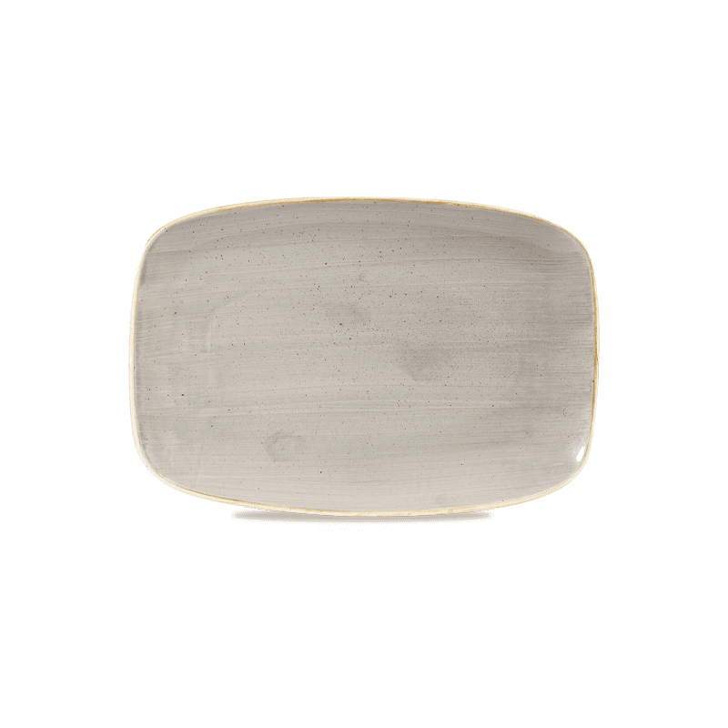 Churchill Stonecast Peppercorn Grey Chefs' Oblong Plate - 35.5 x 24.5cm - Case Qty 6