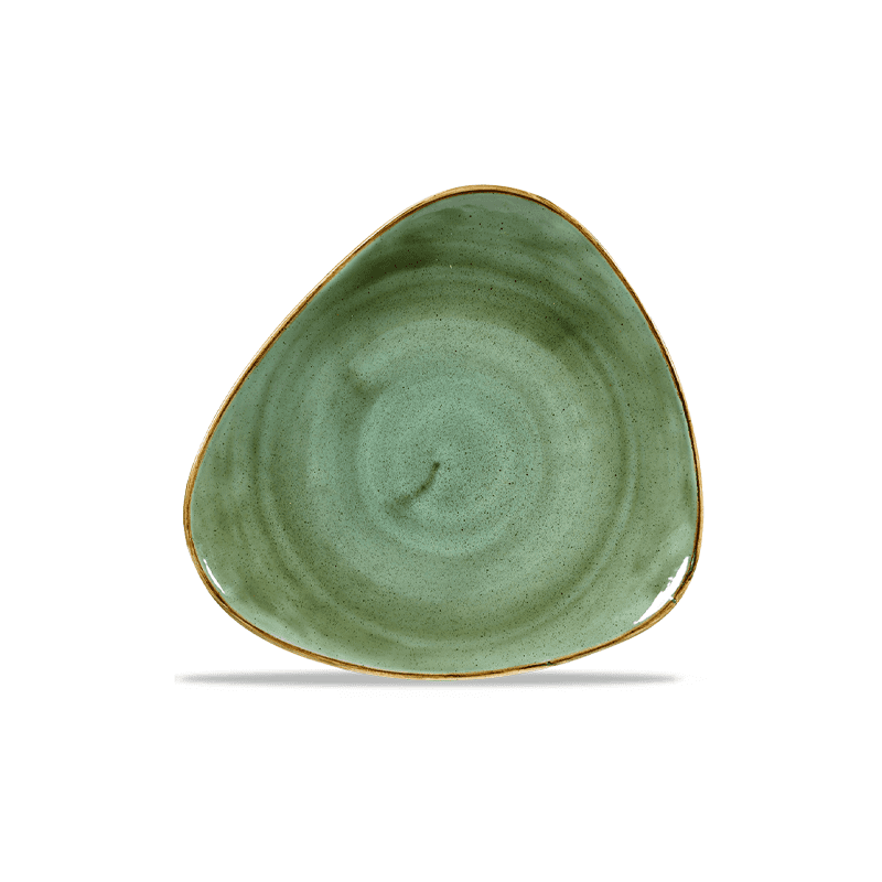 Churchill Stonecast Samphire Green Triangle Plate - 26.5cm 10½” - Case Qty 12