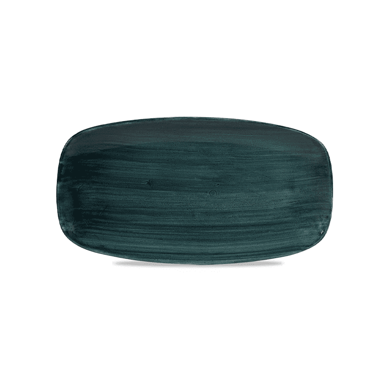 Churchill Stonecast  Patina Rustic Teal Oblong Plate - 35.5 x 18.9cm - Case Qty 6