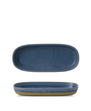Churchill China Emerge Oslo Blue Shallow Tray /   233 x 100mm 9⅛" x 4"   - Case Qty - 6