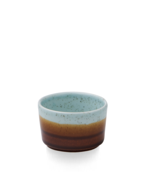 Churchill China Nourish Stonecast Siena Brown & Duck Egg Blue Linear Small 230ml 8oz     - Case Qty - 12