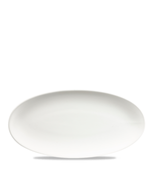 Churchill China Chefs' White Plates Oval   347 x 173mm 13⅝ x 6¾"   - Case Qty - 6