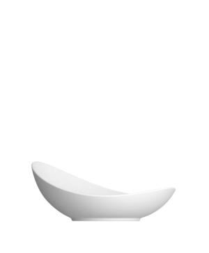 Bauscher Purity White Asymmetric   250 x 100mm 9⅘" x 4"   - Case Qty - 6