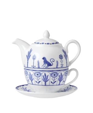 William Edwards Sultan's Garden Blue Tea for One Set (AND0411B