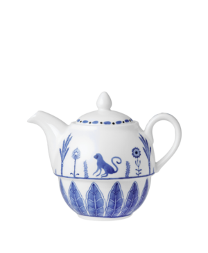 William Edwards Sultan's Garden Blue Tea For One Teapot / 460ml 16oz     - Case Qty - 6