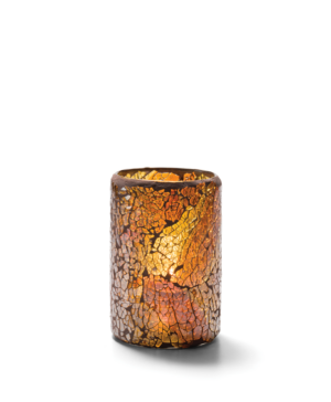 Hollowick Crackle Gold Mid-Size Votive   80mm(d) x 114mm(h)    - Case Qty - 24