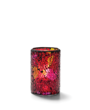 Hollowick Crackle Red & Gold Mid-Size Votive   80mm(d) x 114mm(h)    - Case Qty - 24