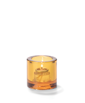 Hollowick Thick Round Amber Tealight Holder   73mm(d) x 70mm(h)    - Case Qty - 6