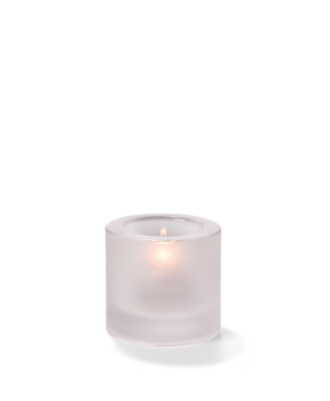Hollowick Thick Round Satin Crystal Tealight Holder   73mm(d) x 70mm(h)    - Case Qty - 6
