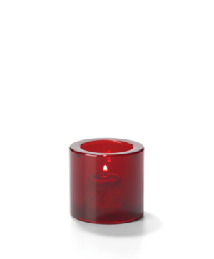Hollowick Thick Round Ruby Tealight Holder   73mm(d) x 70mm(h)    - Case Qty - 6