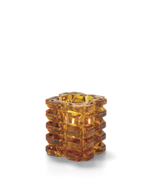 Hollowick Faceted Cube Amber Glass Votive   76mm(l) x 83mm(h)    - Case Qty - 6