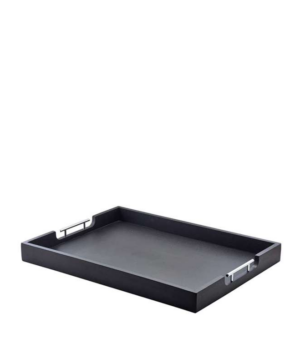 Genware Butler Trays Black with Metal Handles   650 x 490mm 25½ x 19¼"   - Case Qty - 1